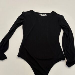 Elodie Black Long Sleeve Shapewear Bodysuit